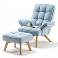 Fauteuil de détente aux lignes épurées, coloris bleu clair