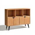 Bibliothèque ouverte en bois, coloris brun clair