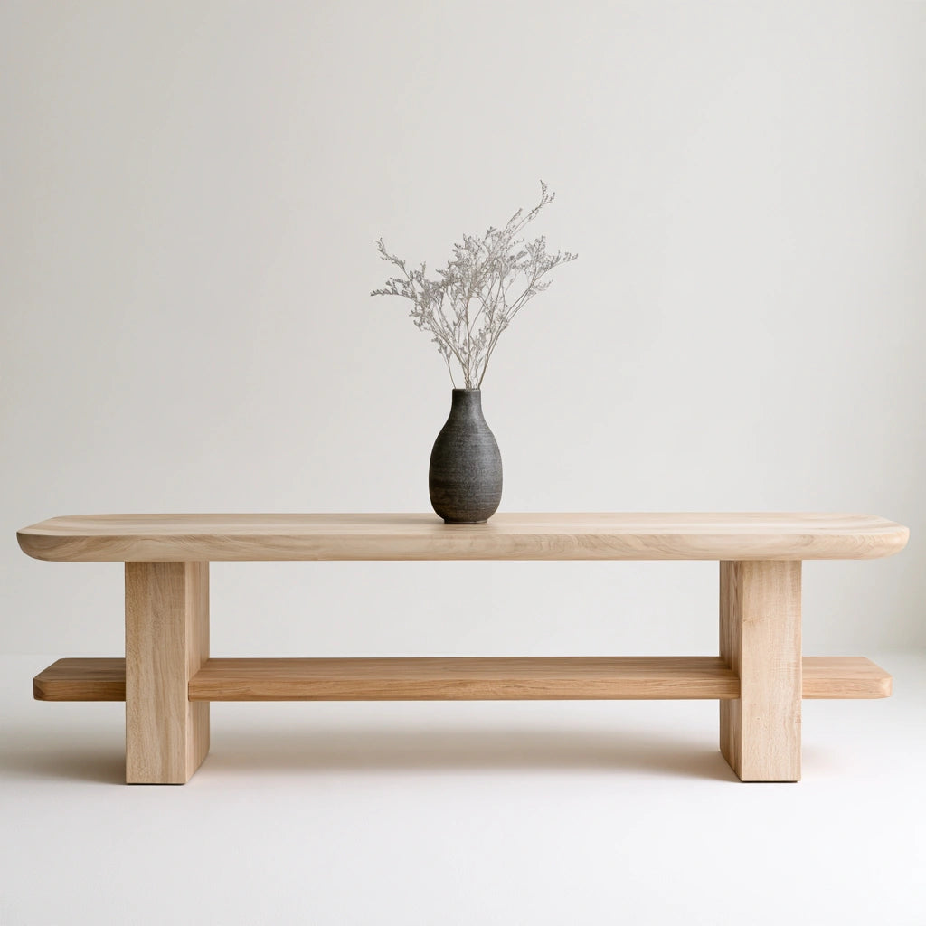 Banc décoratif en bois, coloris brun clair