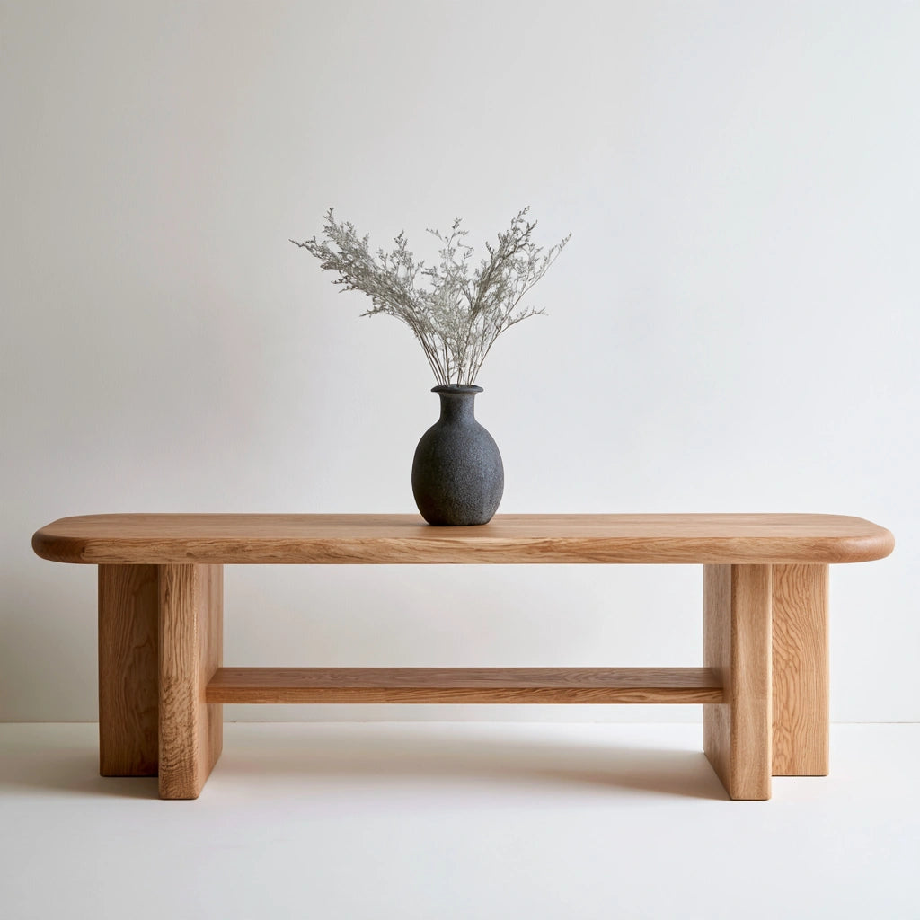 Banc décoratif en bois, coloris brun clair