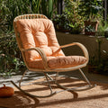 Fauteuil à bascule en métal, coloris argenté