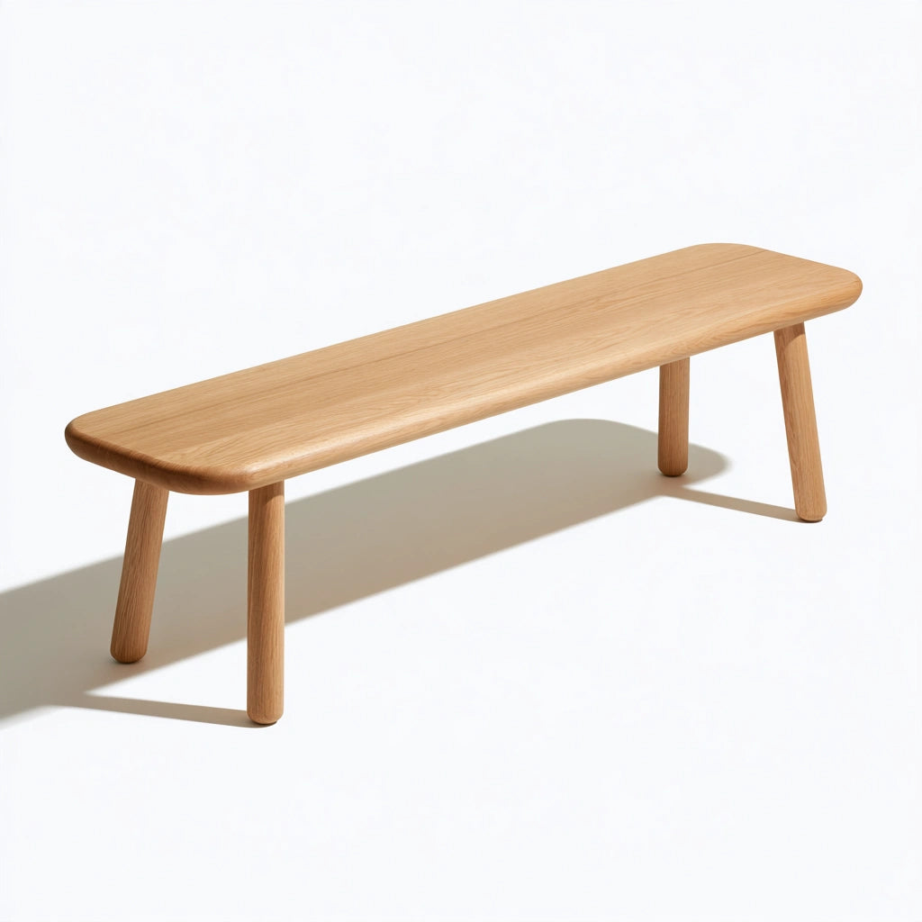Banc décoratif en bois, coloris brun naturel